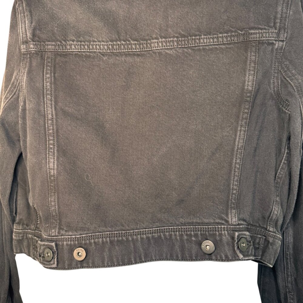 Paige Women's Black Denim Jean Cropped Jacket Coat Goth Punk Emo Metal Grunnge S - Picture 13 of 14